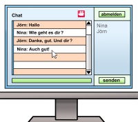 Bildschirm mit einem offenen Chat zwischen zwei Personen